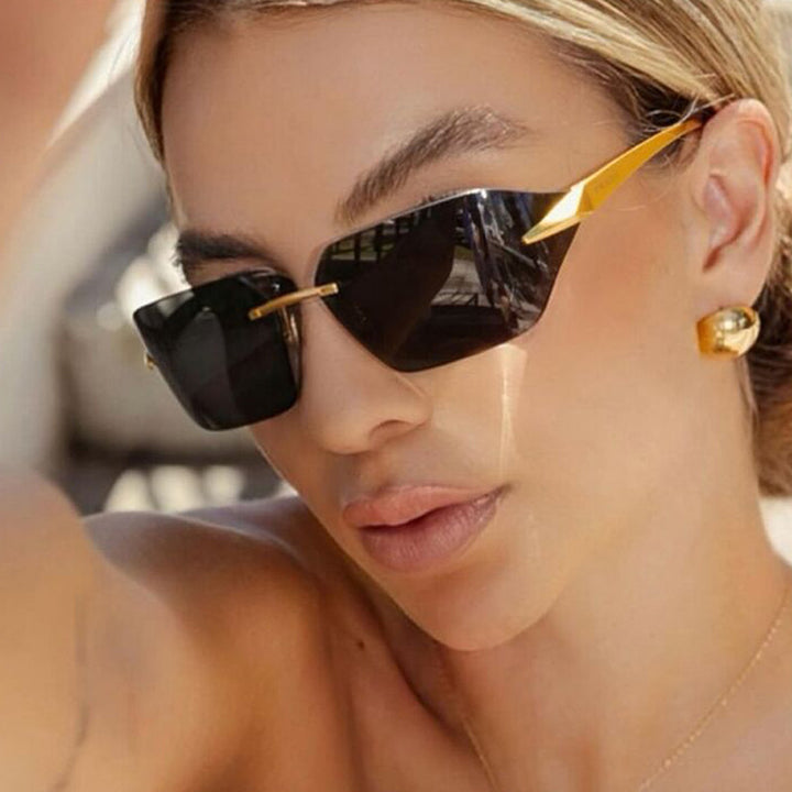 Women's geometric sunglasses with elegant metal frame and polarized lenses Stornfield