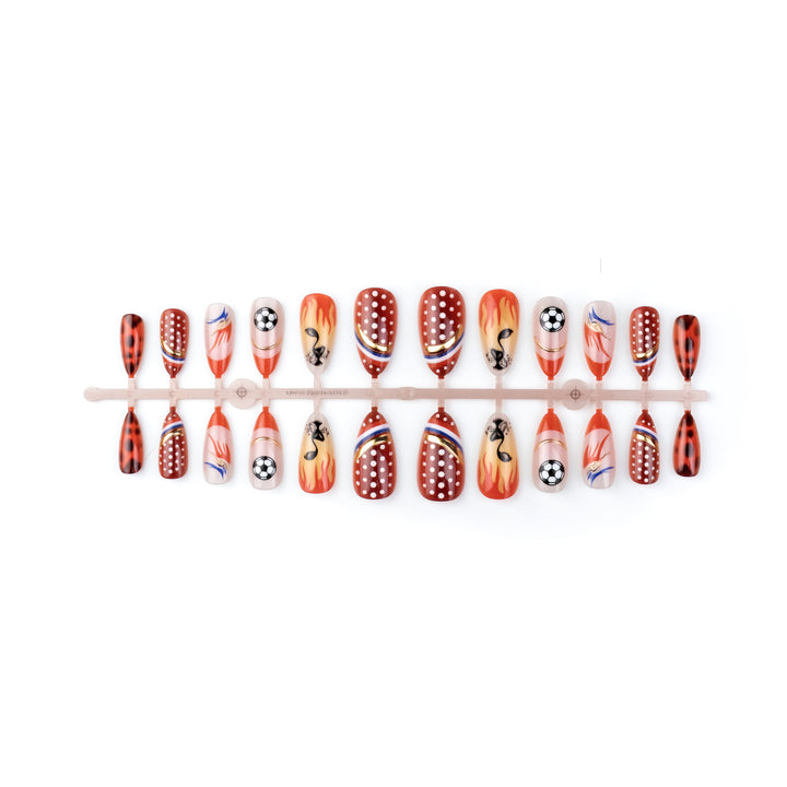 Sports-Themed Press-On Nail Art Set