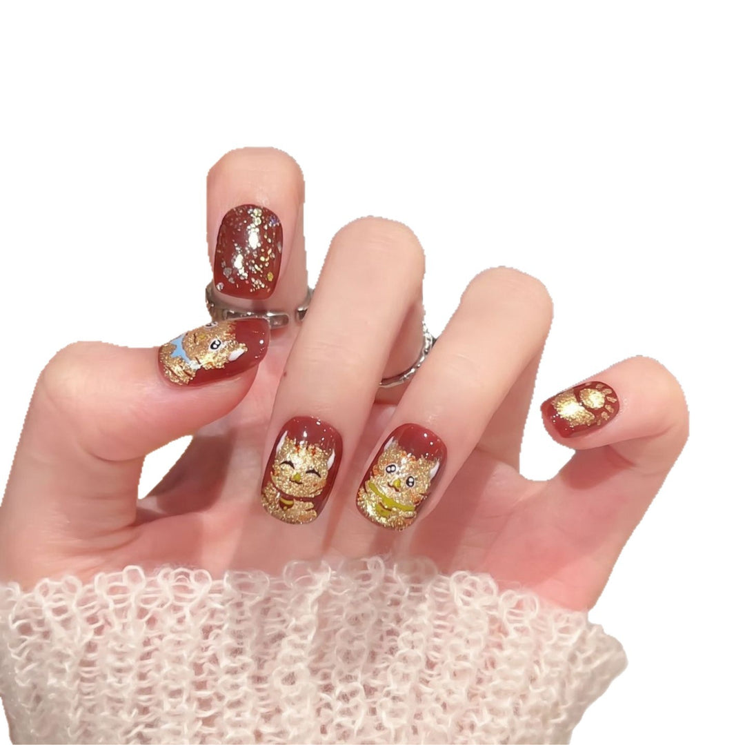Decorative Cat-Themed Nail Art Set Stornfield