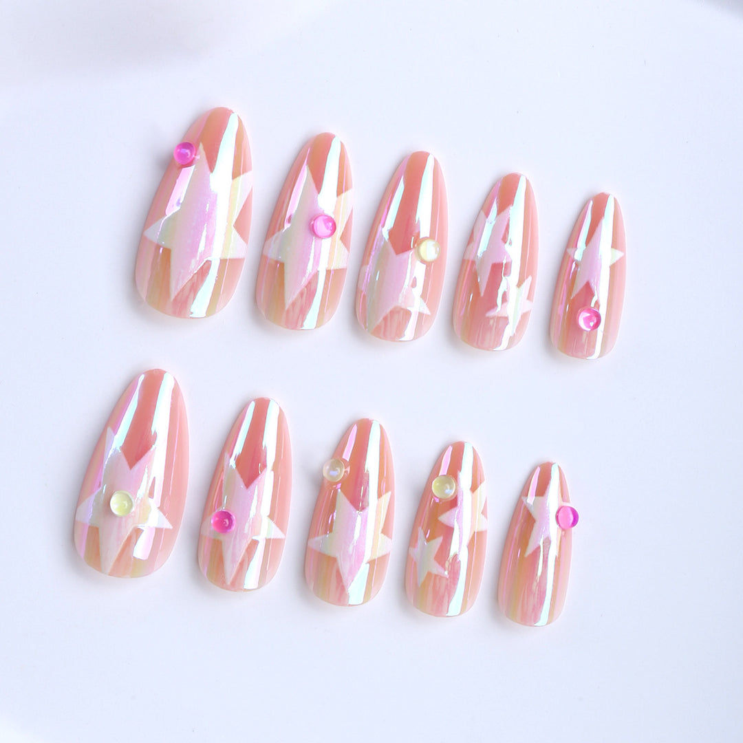 Artificial nails with sparkling star design Stornfield