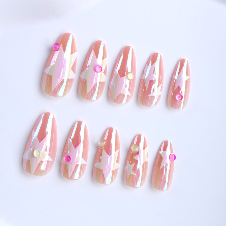 Artificial nails with sparkling star design Stornfield
