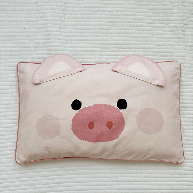 Plush Decorative Lion-Shaped Bed Pillow for with Corner Teether Accent