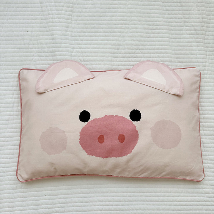 Plush Decorative Lion-Shaped Bed Pillow for with Corner Teether Accent