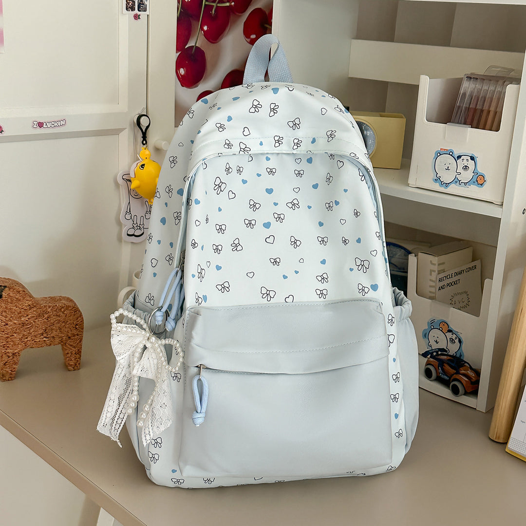 Stylish Heart-Printed Backpack Stornfield