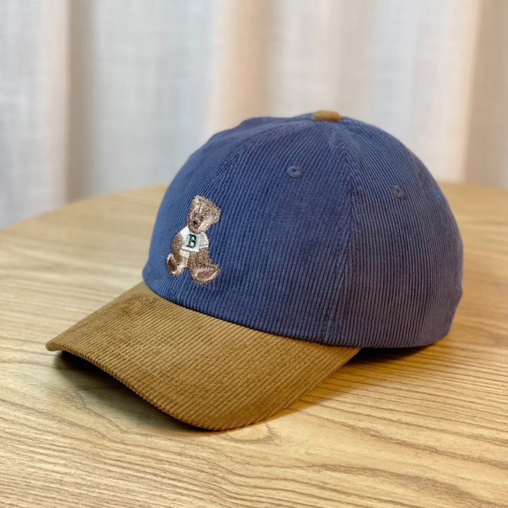 Women's Corduroy Baseball Cap with Teddy Bear Embroidery Stornfield