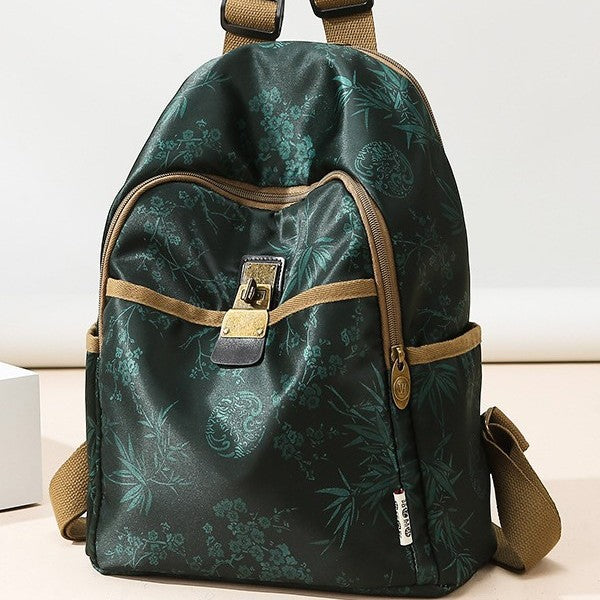 Floral Print Canvas Backpack Stornfield