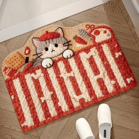 Cute Cat-Themed Kitchen Mat