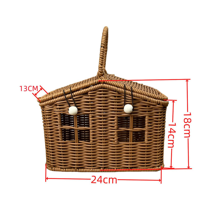 Women's stylish braided basket with rounded roof Stornfield