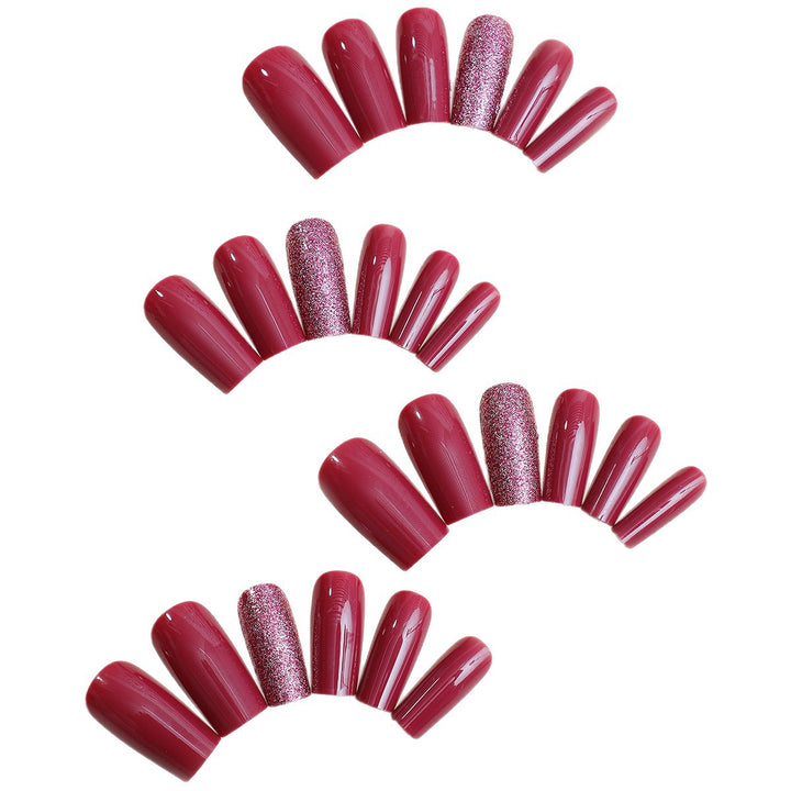 Premium Glitter Accented Press-On Nail Art Set