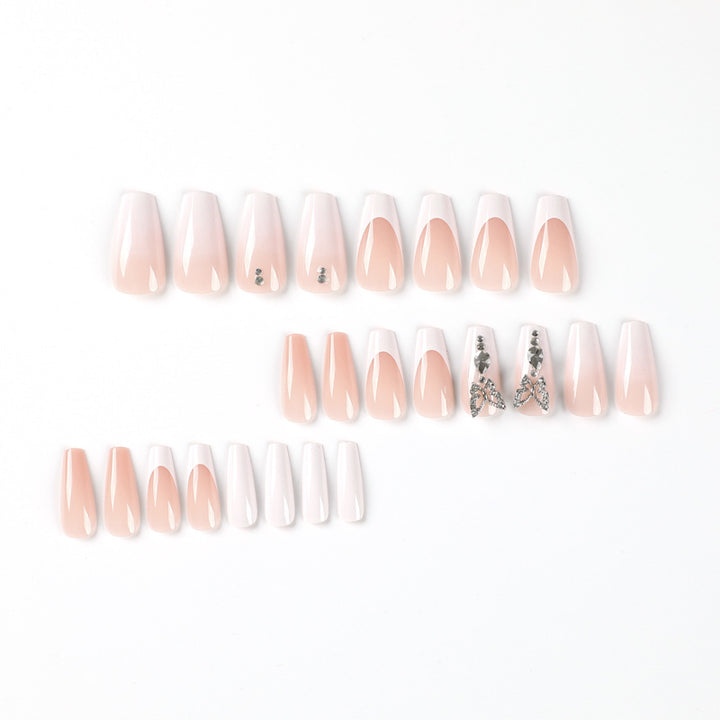 Elegant artificial nails with butterfly accents Stornfield
