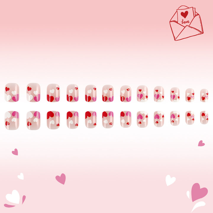 Heart-Decorated Press-On Nail Art Stornfield