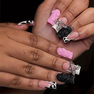 Creative 3D Bow and Pearl Nail Extensions Stornfield