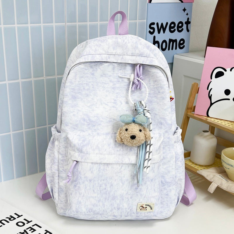 Casual Soft Fabric Backpack with Cute Charm Stornfield