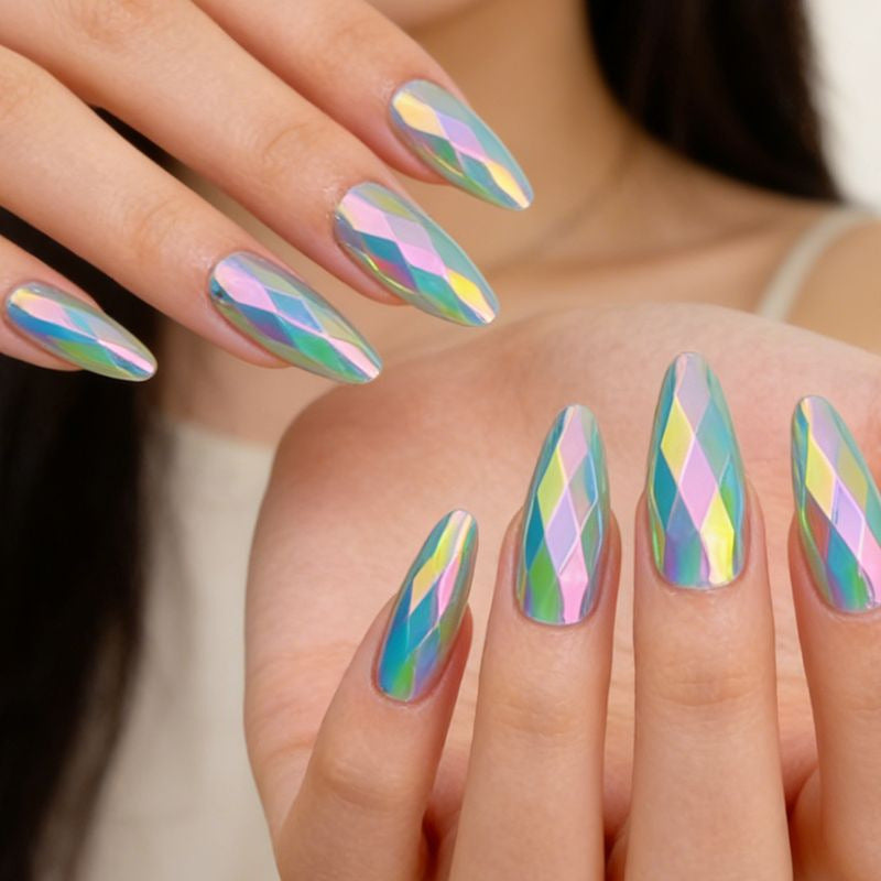 Elegant Geometric Design Nail Art Extensions Stornfield