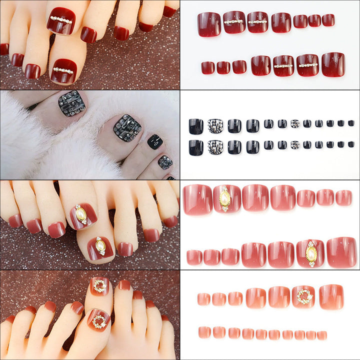 Decorative Press-On Toenail Art Set Stornfield
