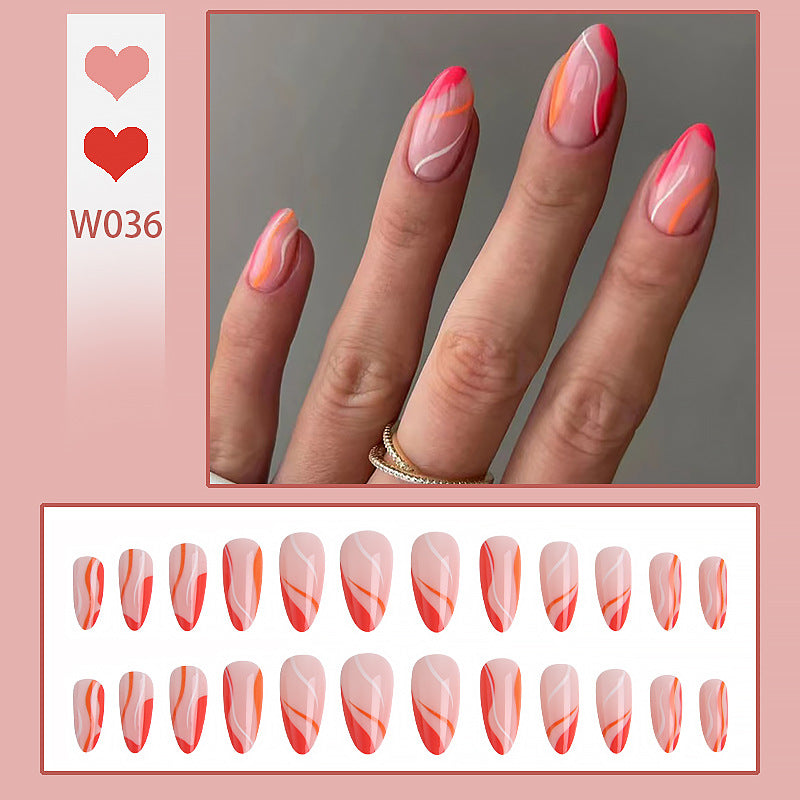 Artful nail tips with curved lines Stornfield