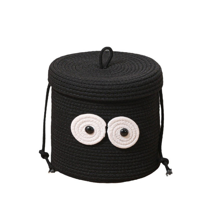 Women's Round Storage Basket with Lid and Eye Design Stornfield