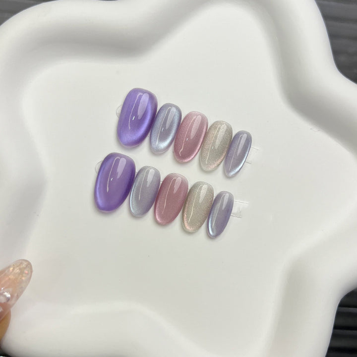 Iridescent Multi-Color Press-On Nail Set