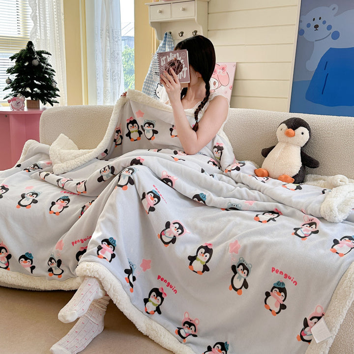 Cozy Cartoon-Themed Plush Blanket