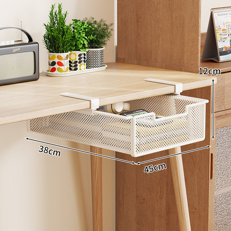 Clamp-On Under-Desk Ventilated Mesh Storage Drawer Organizer