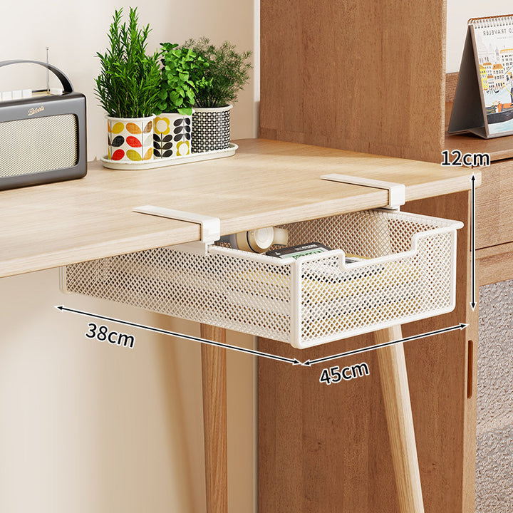 Clamp-On Under-Desk Ventilated Mesh Storage Drawer Organizer