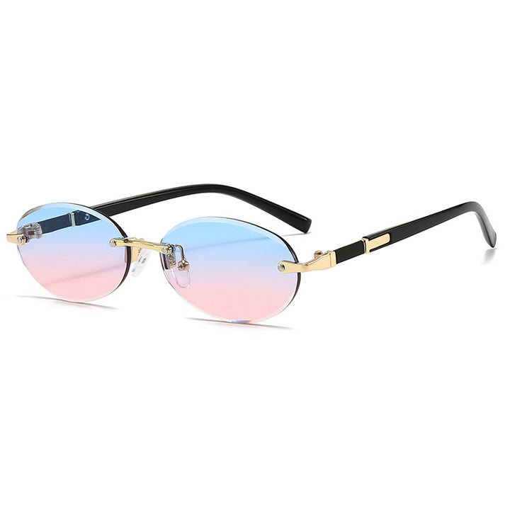 Women’s fashionable oval sunglasses with trendy metal frame Stornfield