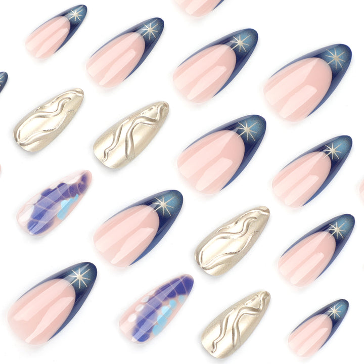 Artful stiletto nails with glitter and extraordinary design Stornfield