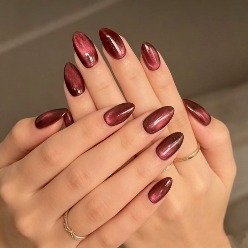 Glossy Ombre Almond-Shaped Press-On Nails Stornfield