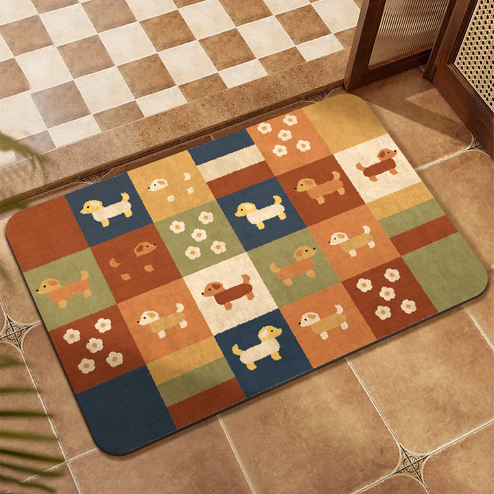 Colorful Patchwork Design Floor Mat Stornfield