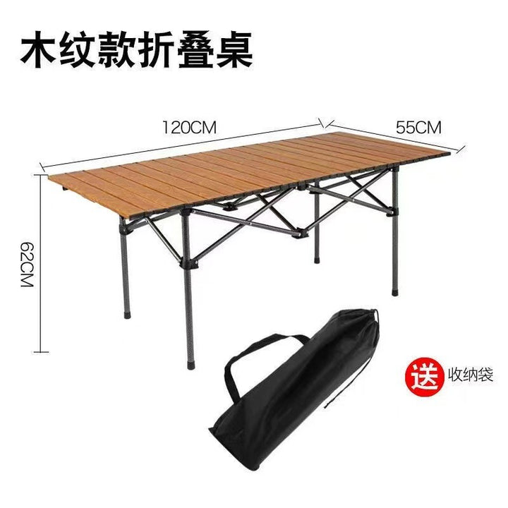 Folding Camping Table With Sturdy Aluminum Frame And Carry Bag Stornfield