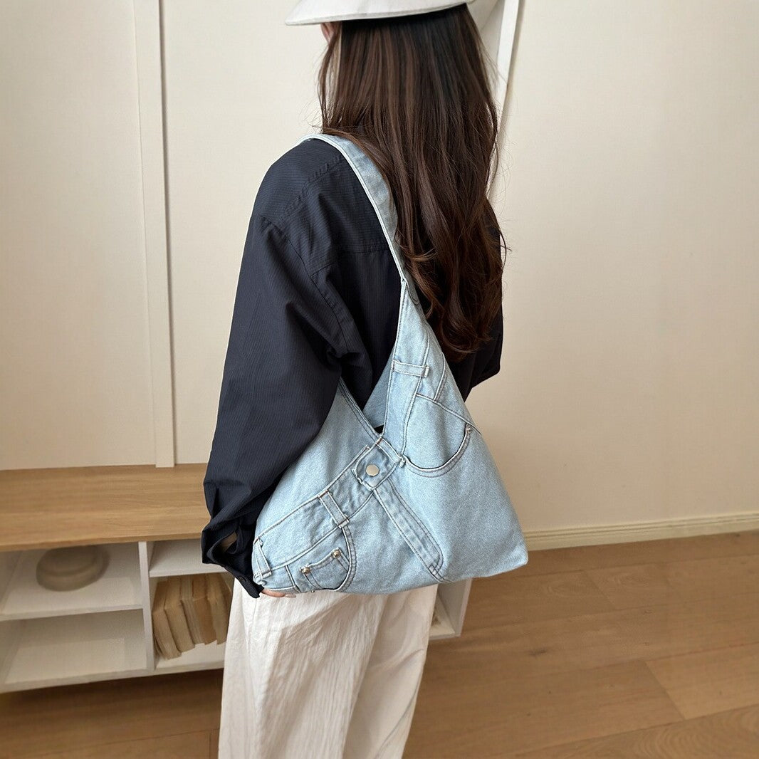 Stylish Denim Slouchy Tote Bag