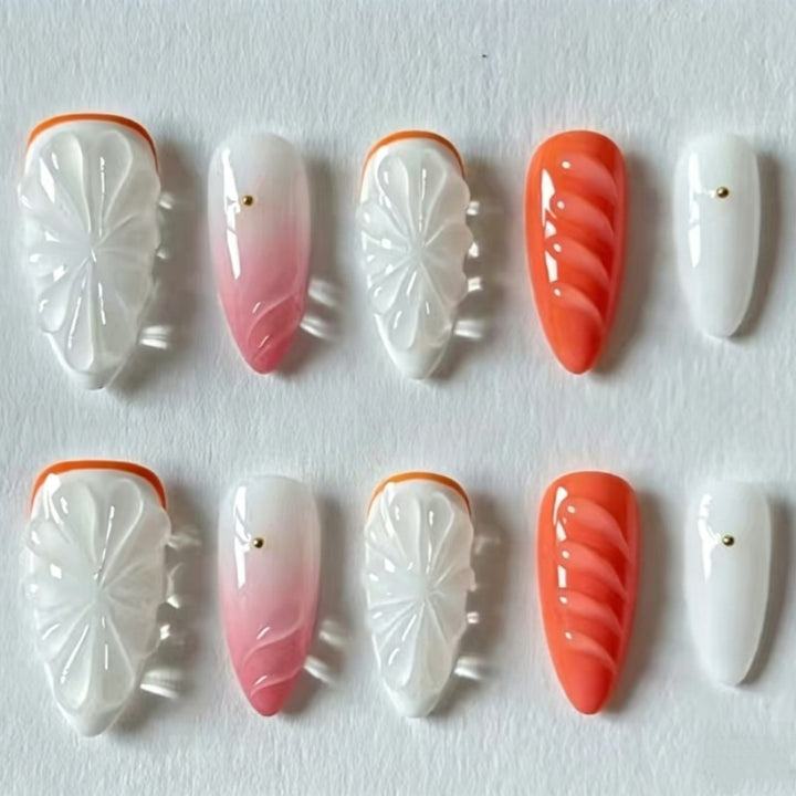 Nature-Themed Artistic Press-On Nail Set Stornfield