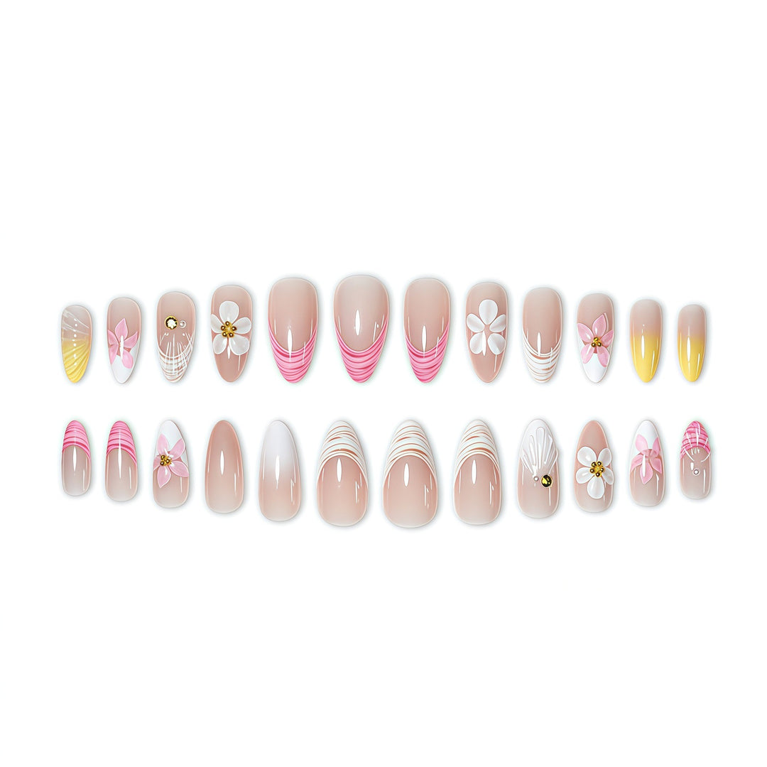 Floral Design Acrylic Press-On Nails Stornfield