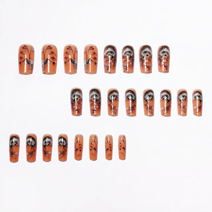 Artificial nails with cute hedgehog design Stornfield