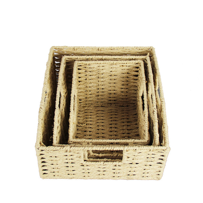 Natural Fiber Rectangular Storage Basket Stornfield