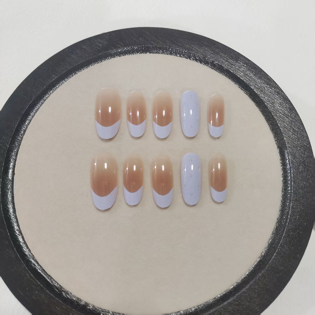 Elegant French Tip Press-On Nail Set Stornfield