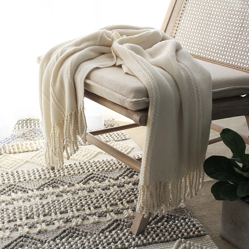 Soft Textured Knitted Blanket