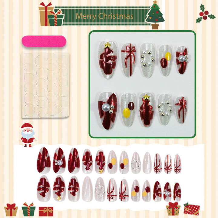 Artificial nail set with festive Christmas designs Stornfield