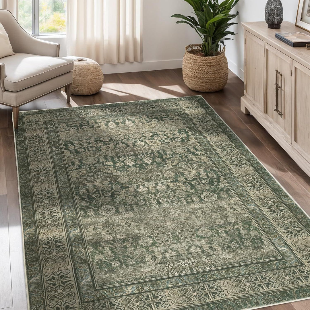 Vintage-inspired geometric rug