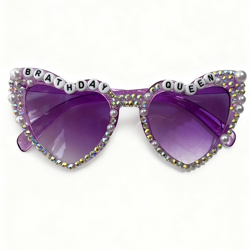 Decorative Rhinestone-Embellished Heart Sunglasses Stornfield
