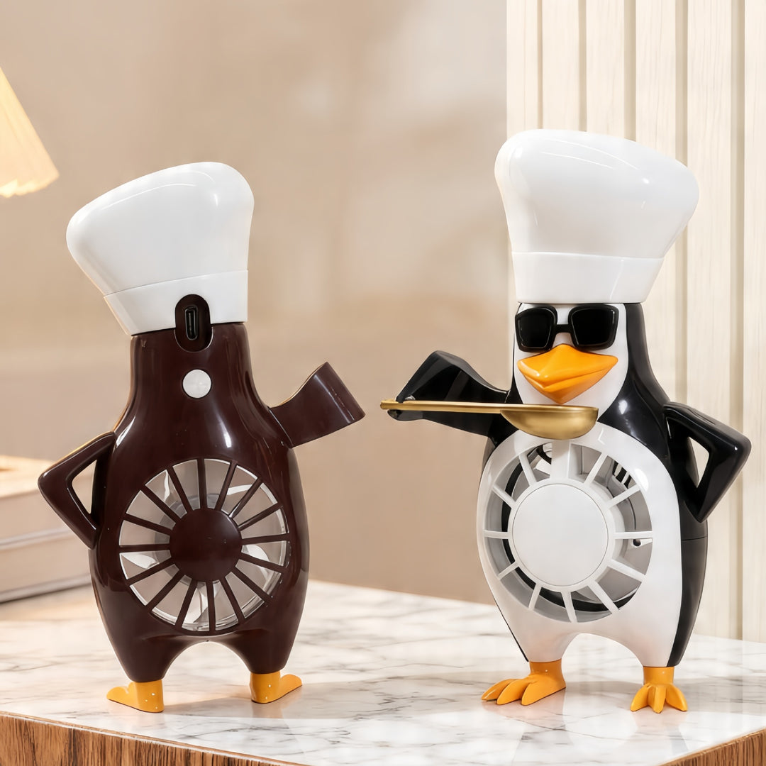 Ladies table fan in modern penguin design Stornfield