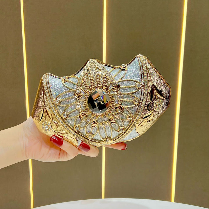 Floral-Inspired Rhinestone Evening Clutch