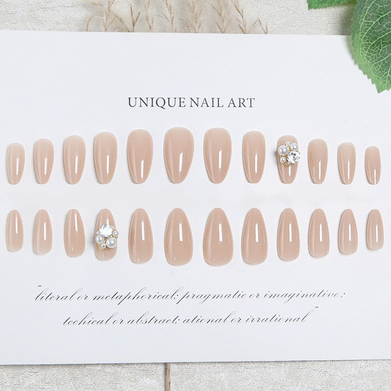 Artificial nail set with elegant pearl design and high-gloss surface Stornfield