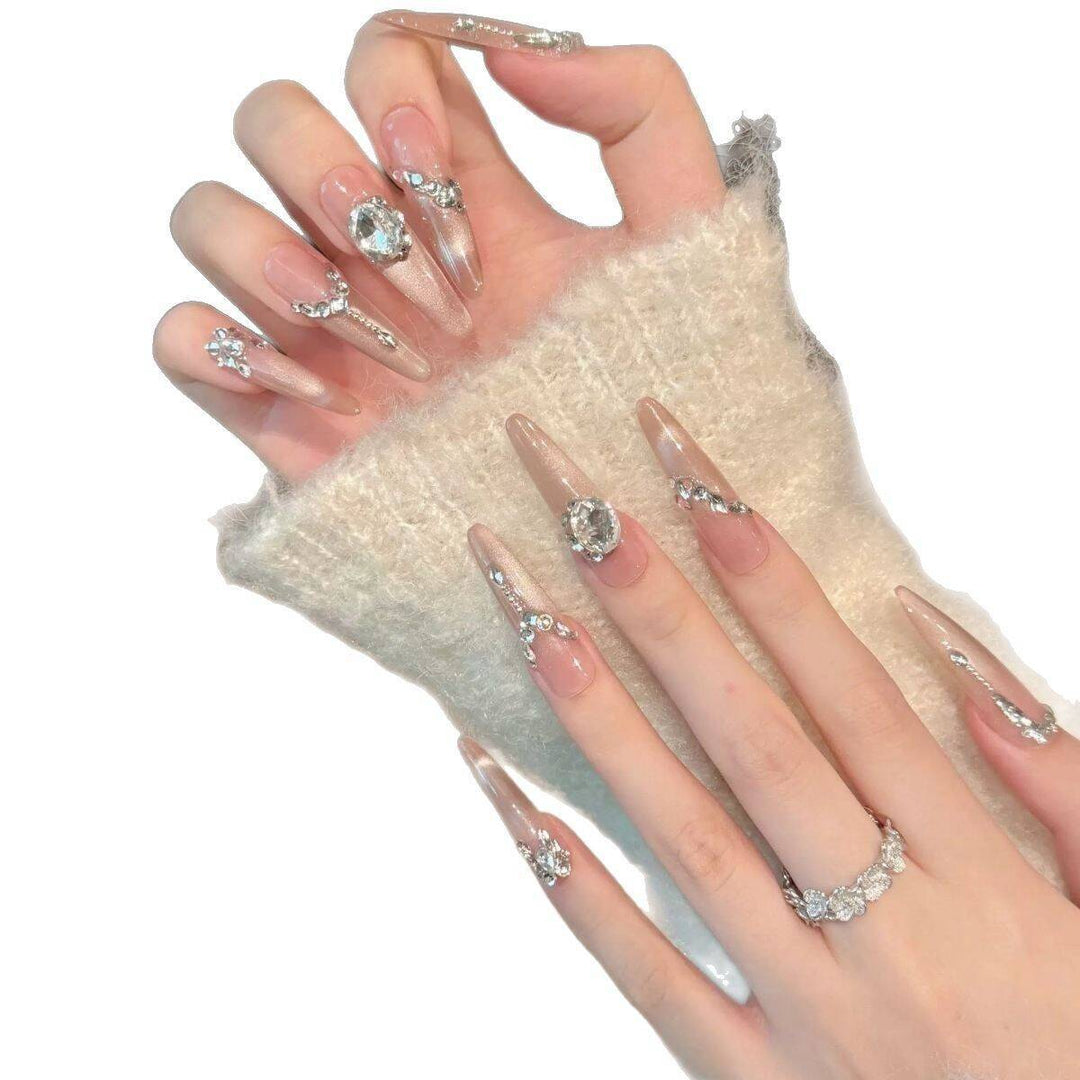 Decorative Press-On Nails with Gem Accents Stornfield