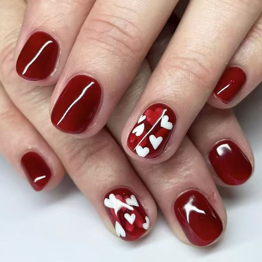 Heart-Designed Press-On Nails Stornfield