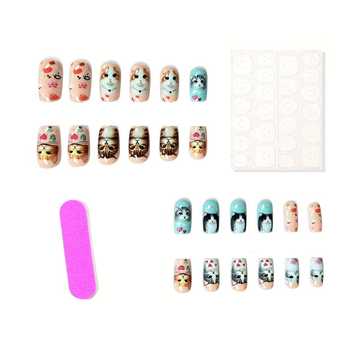 Artistic Cat-Themed Nail Extensions Stornfield