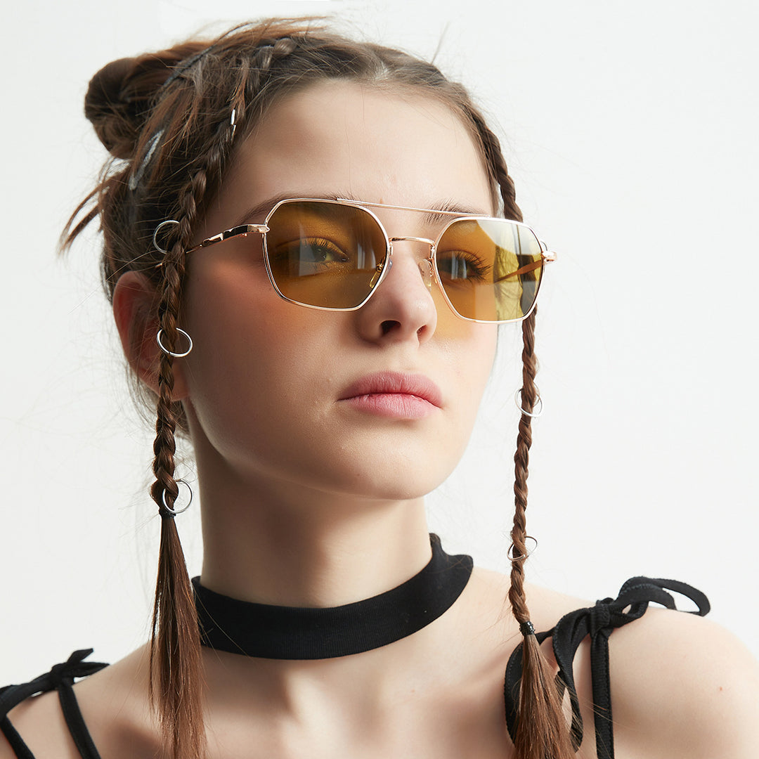 Women filigree sunglasses with elegant polygonal frame Stornfield