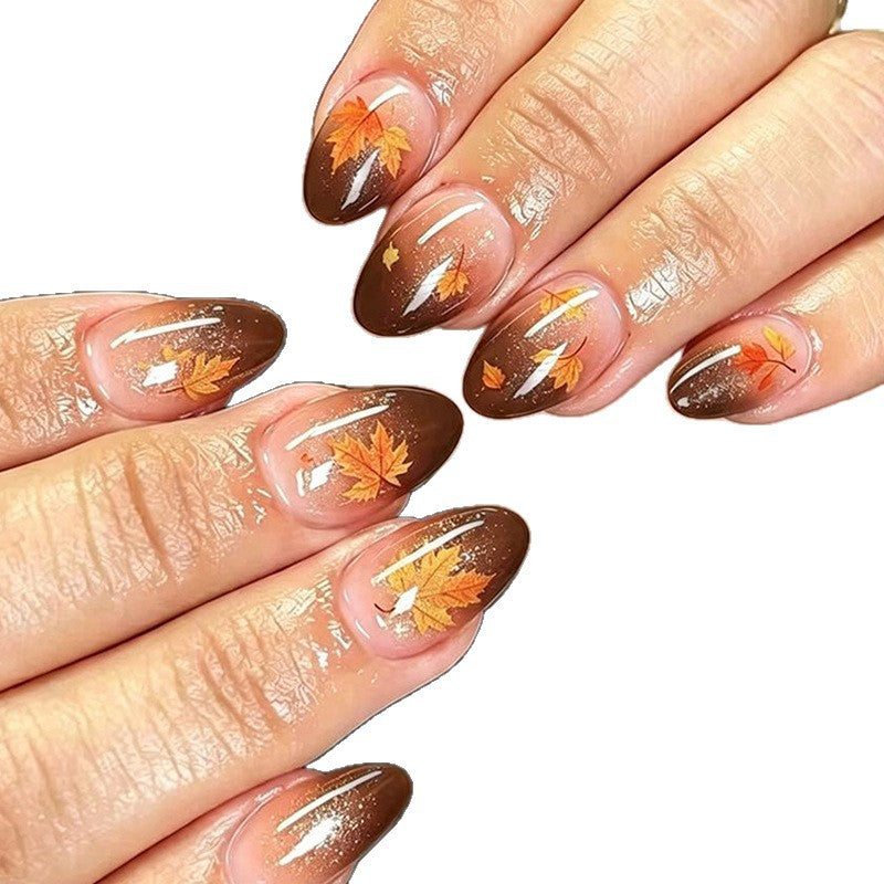 Autumn-Themed Acrylic Nail Art Enhancements Stornfield