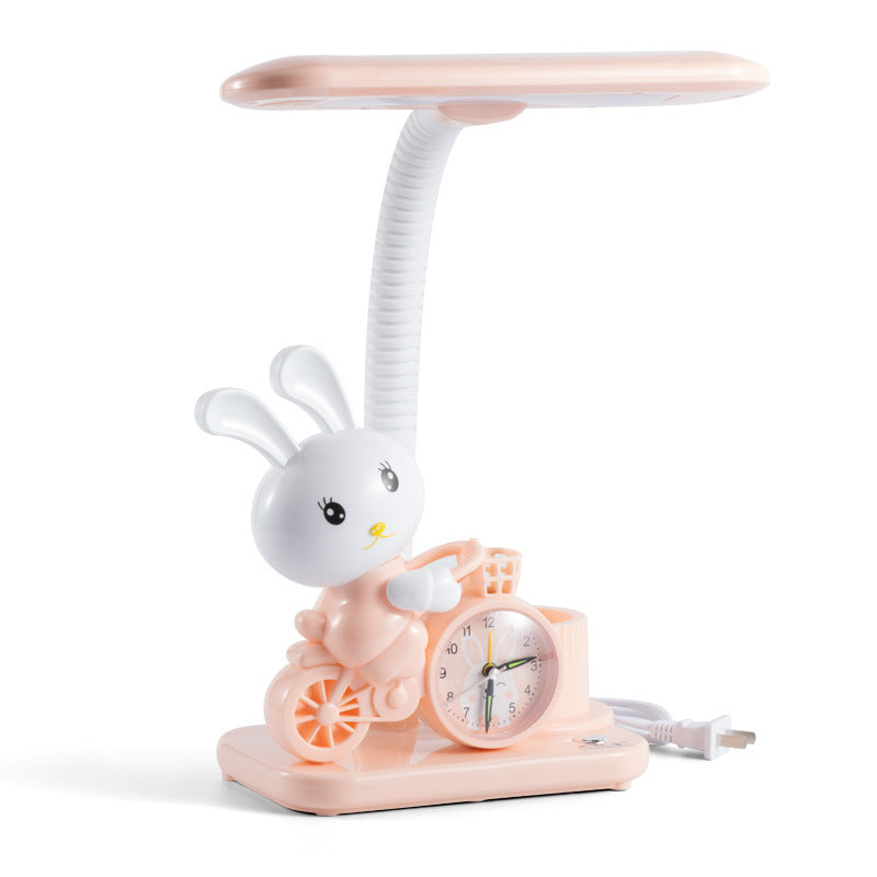 Cute Rabbit Themed Desk Lamp with Clock