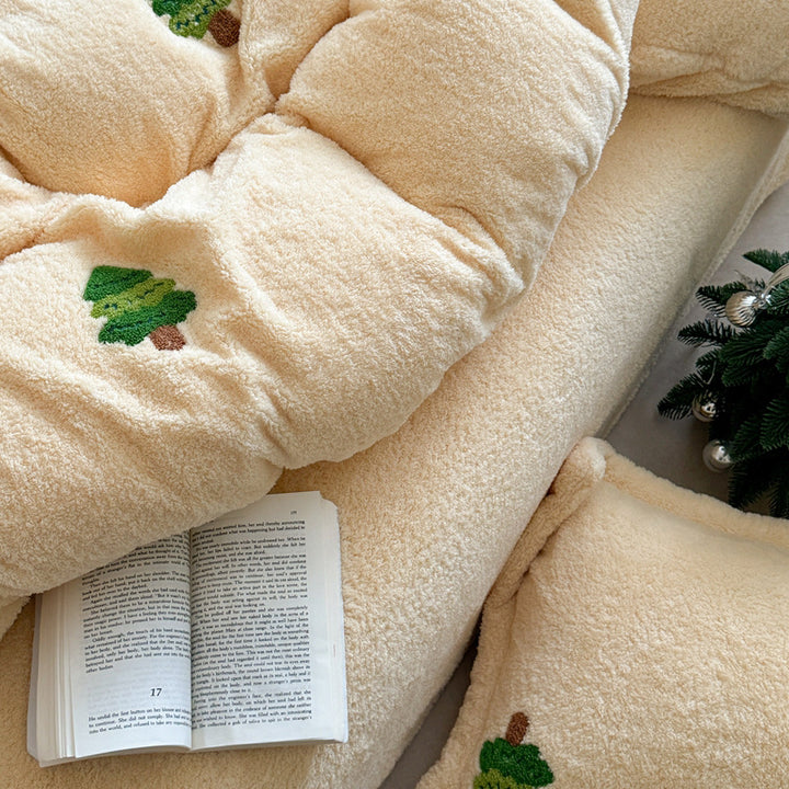 Plush Sherpa Comforter and Decorative Pillowcase Set